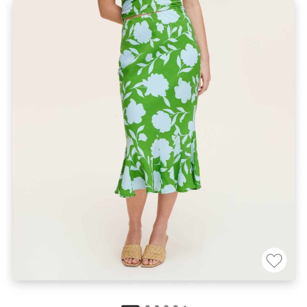Kate Spade x Target Blue Ruffled Pencil Midi Skirt